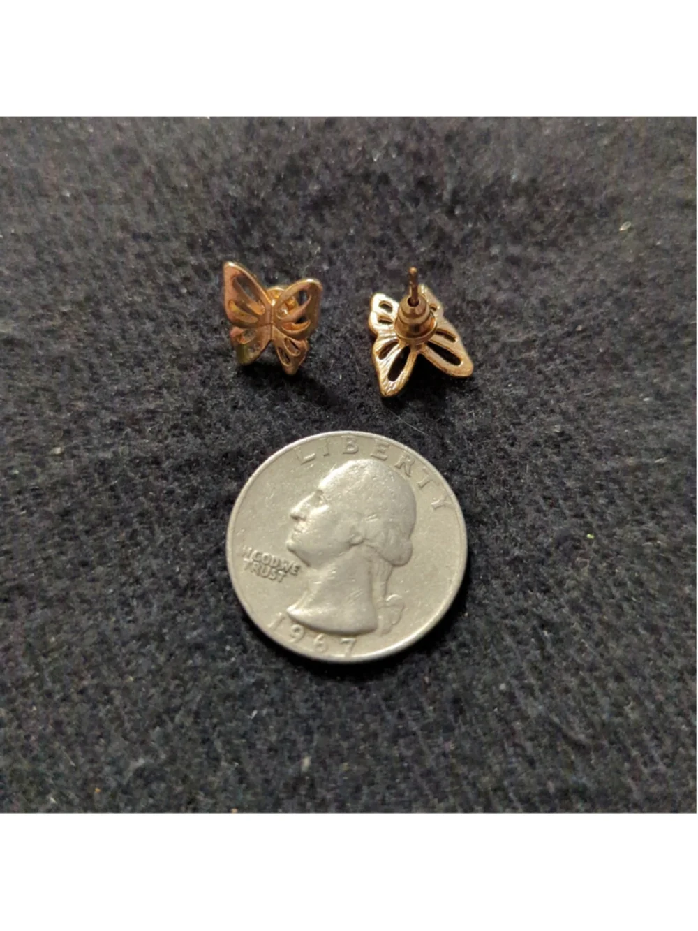 Gold Tone Dainty Delicate Butterfly Stud Statement Earrings